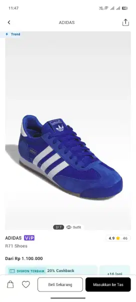 Adidas R71 Kondisi Baru Size 42