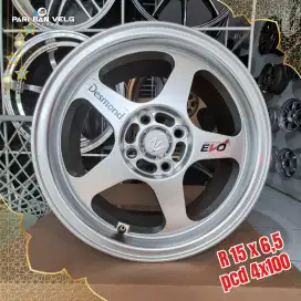 Velg Spoon Evo Desmond Ring 15 lebar 6,5
pcd 4x100 Warna Silver 4 pcs