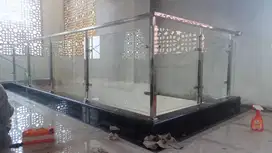 Pemasangan Railing Kaca Tempered 8mm dengan Rangka Stainless Steel