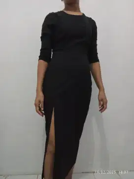 Prelove OL long dress dress body hitam zara like new