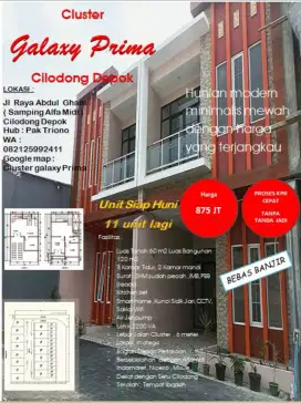 Rumah Baru Cluster Galaxy Prima