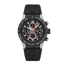 Tag Heuer Carrera Heuer 01 Red Hands with Black Rubber Strap 45 mm