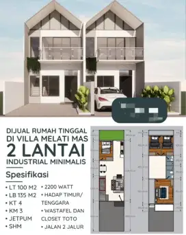 Dijual Rumah Baru Villa Melati Mas