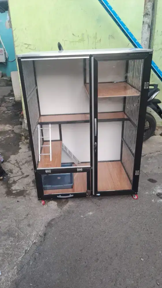 Kandang kucing kaca 1pintu