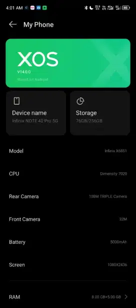 Infinix note 40 pro 5g