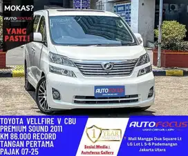 Tdp 35JT Vellfire V premium sound 2.4 CBU 2011 siap pakai