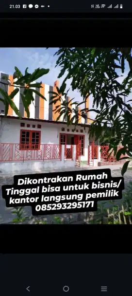 Dikontrakan Rumah bisa untuk usaha strategis kinyis kinyis siap pakai