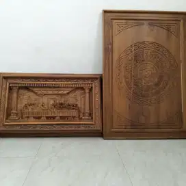 Dijual hiasan dinding asli kayu jati