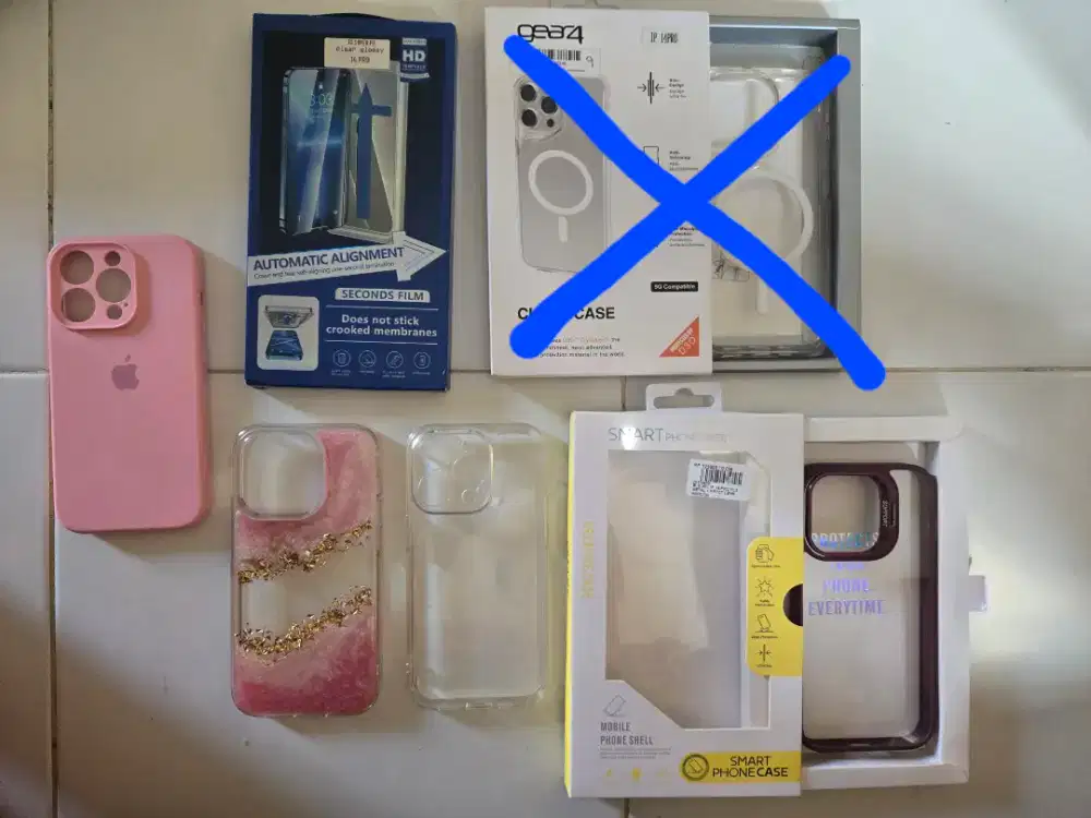 Case dan tempered glass ip 14 pro