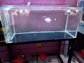 Aquarium 100x40x40 filter samping 1 set tinggal pakai