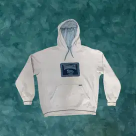 Hoodie Boxy Lonsdale White, Jaket Hoodie Unisex, Sweater Outerwear L