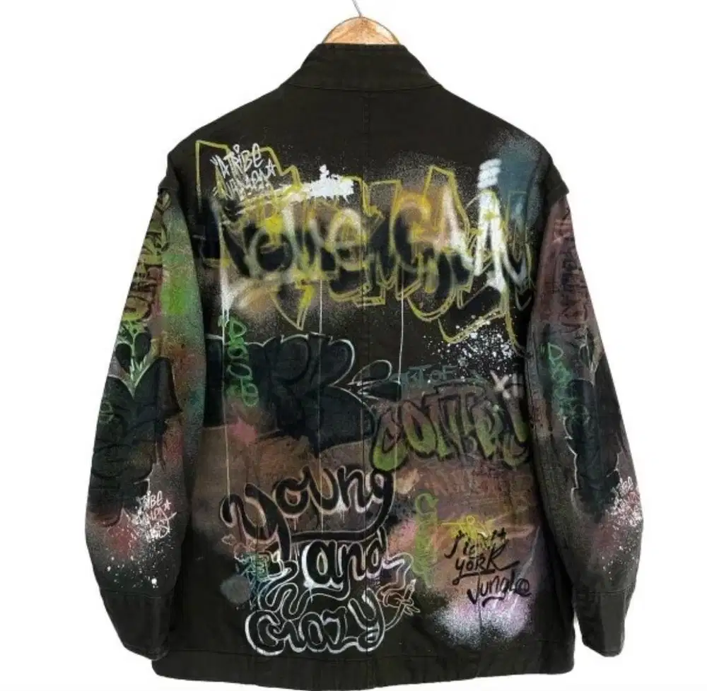 Zara Woman Graffiti Khaki Jacket