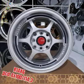 Velg advan racing ring 14 lebar 6
pcd 4x100/114,3 avanza calya