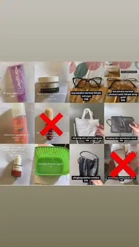 CUCI GUDANG SKINCARE, TAS DAN KACAMATA