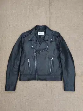 AT Corner Jaket Kulit Ramones Biker Classic Vintage Leather Jacket
