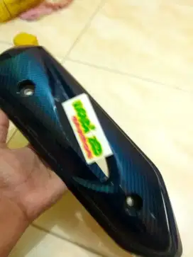 Cover tameng knalpot original honda beat kartu carbon biru