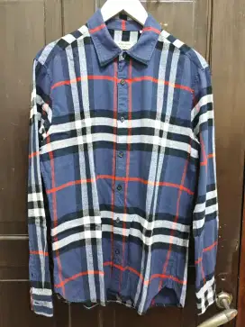 Burberry Blue Flanel Checkered Shirt original authentic size M