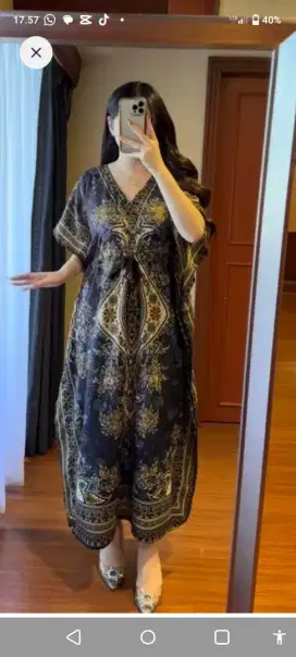 Kaftan BKK hitam doff motif