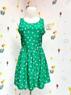 Mididress Hijau Motif Burung