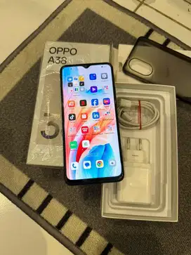 Dijual Oppo A38 Black 4/128GB Resmi Mulus Lengkap
