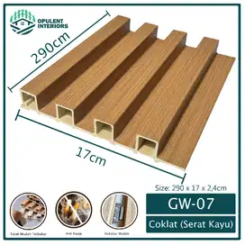 Wood Wall Panel Dekorasi Dinding 170x24mm 2.9Meter Anti Rayap