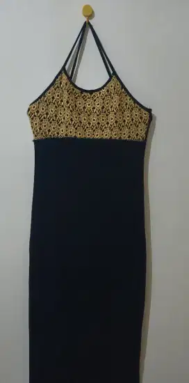 Dress Brukat Hitam