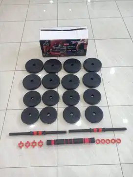 Dumbbell / Dumble / Dumbel / Barbell Set Plastik PVS 30KG