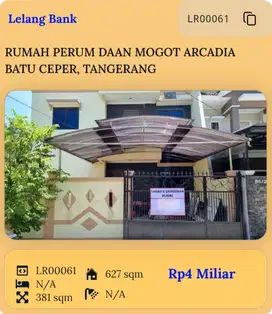 RUMAH PERUM DAAN MOGOT ARCADIA, BATU CEPER, TANGERANG