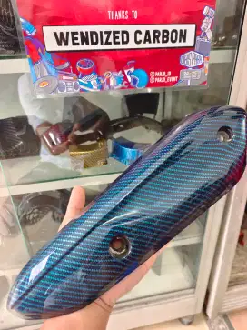 Tameng knalpot ori Honda beat pop carbon biru