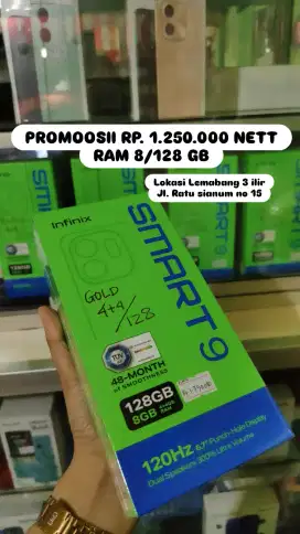 INFINIX SMART 9 RAM 8/128 GB GARANSI RESMI LOKASI HANNYCELL 3 ILIR