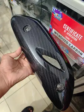 Cover tameng knalpot ori honda scoopy new carbon hitam