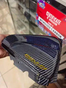 Cover tutup filter ori Honda Beat PGMfi stater kasar carbon hitam