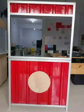 JUAL CEPAT Booth Lipat Portable Semi Containe r(Merah) untuk Jualan.