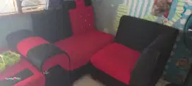 jual sofa warna item merah