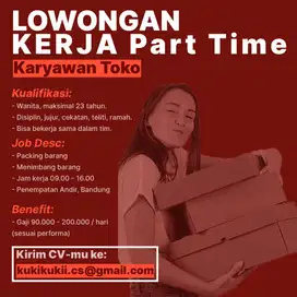 Lowongan Kerja Part Time Karyawan Toko | Loker Packing Online