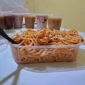 Spaghétti Aîyam bumbu manis + kéju parut banyak kenyang