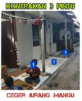 Kontrakan 3 Pintu Luas 95 di JURANG MANGU pondok aren