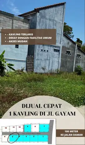 JUAL TANAH KAVLING JALAN GAYAM TRITIH KULON, CILACAP UTARA