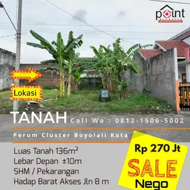 Harga Turun □ Tanah Ideal Dalam Cluster Boyolali Kota