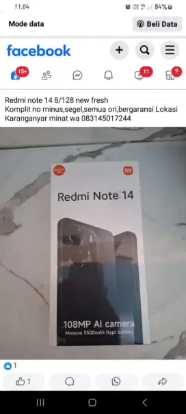 Redmi note 14 8/128 New fresh