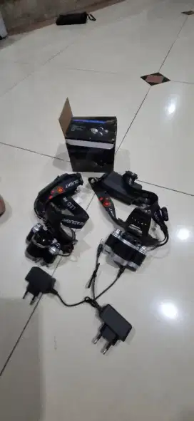 Senter head 3 lampu ( 2 set) cocok buat camping dan naek gunung