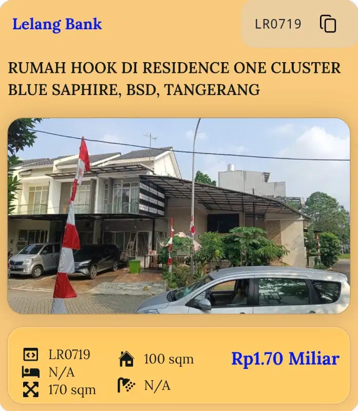 RUMAH HOOK, RESIDENCE ONE, SERPONG UTARA, TANGERANG SELATAN