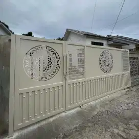 Pintu pagar motif plat catingan