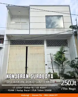 SUPER STRATEGIS! DISEWAKAN RUKO SIAP PAKAI KENJERAN!