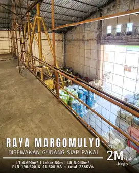 DIJUAL GUDANG RAYA MARGOMULYO INDAH! SUPER LUAS DAN LOKASI STRATEGIS!