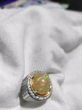 cincin batu permata opal kalimaya gerimis