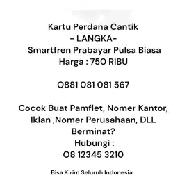 kartu perdana cantik smartfren unik