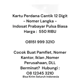 kartu perdana indosat cantik buat cp kantor bisnis saham berdagang