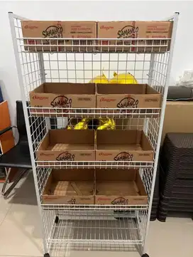 RAK DISPLAY KERANJANG RODA 5 tingkat