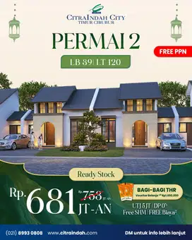 Real Smart Home. Permai 2, LB/LT 39/120 Citra Indah City Cileungsi